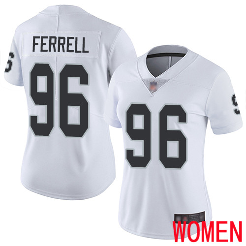 Oakland Raiders Limited White Women Clelin Ferrell Road Jersey NFL Football #96 Vapor Untouchable Jersey->women nfl jersey->Women Jersey
